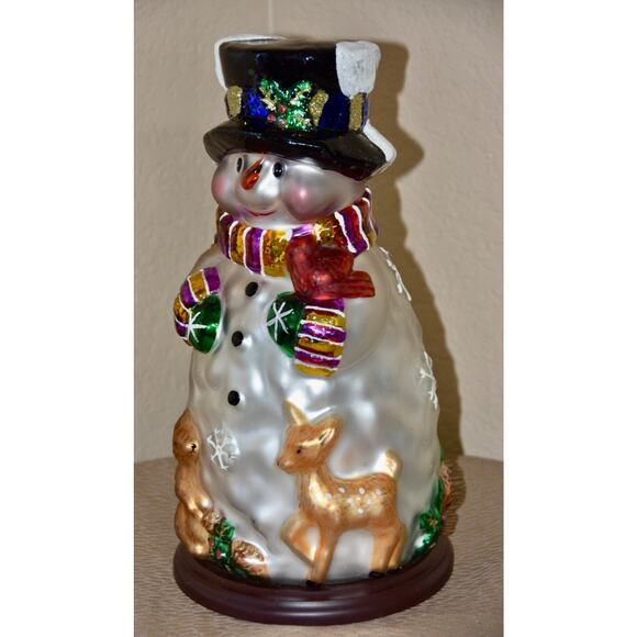 Thomas Pacconi Hand Blown and Hand Painted Christmas Holiday 14" Snowman - Picture 5 of 9